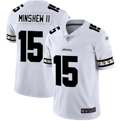 Men Nike Jacksonville Jaguars #15 Gardner Minshew II White  Stitched NFL Limited Team Logo Fashion Jersey